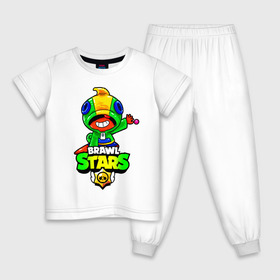 Детская пижама хлопок с принтом Brawl Stars LEON в Новосибирске, 100% хлопок |  брюки и футболка прямого кроя, без карманов, на брюках мягкая резинка на поясе и по низу штанин
 | 