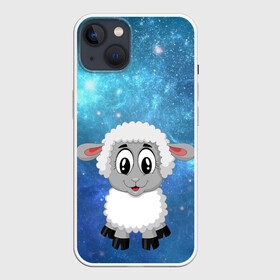 Чехол для iPhone 13 с принтом Овечка в Новосибирске,  |  | детство | животные | забавный | копыта | кудряшки | лес | мохнатый | овечка | овца | пастбище | поле | уши | шерсть