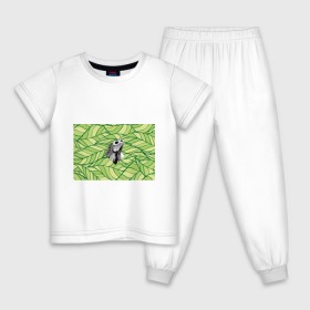 Детская пижама хлопок с принтом Игуана нежить в Новосибирске, 100% хлопок |  брюки и футболка прямого кроя, без карманов, на брюках мягкая резинка на поясе и по низу штанин
 | 