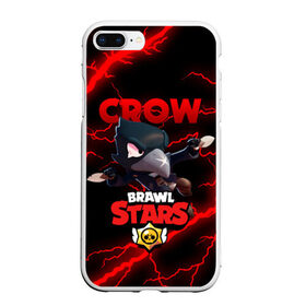 Чехол для iPhone 7Plus/8 Plus матовый с принтом BRAWL STARS CROW в Новосибирске, Силикон | Область печати: задняя сторона чехла, без боковых панелей | brawl stars | crow | leon | leon shark | sally leon | shark | stars | акула | берли | ворон | леон | леон акула | спайк | эль примо