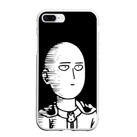 Чехол для iPhone 7Plus/8 Plus матовый с принтом ONE-PUNCH MAN в Новосибирске, Силикон | Область печати: задняя сторона чехла, без боковых панелей | one punch man | onepunchman | oppai | saitama | ван панч мен | ванпанчмен | макото миядзаки | сайтама | человек один удар