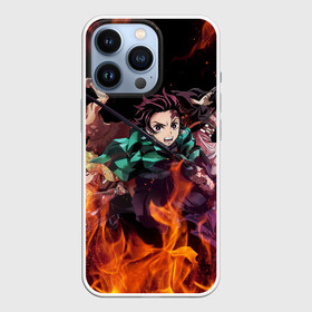 Чехол для iPhone 13 Pro с принтом Kimetsu no Yaiba в огне в Новосибирске,  |  | Тематика изображения на принте: demon slayer | demon slayer: kimetsu no yaiba | kimetsu | kimetsu no yaiba | nezuko | slayer | tanjiro | клинок рассекающий демонов | незуко | танджиро | шинобу кочо