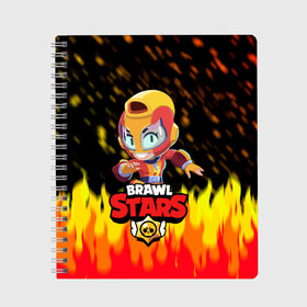 Тетрадь с принтом BRAWL STARS MAX в Новосибирске, 100% бумага | 48 листов, плотность листов — 60 г/м2, плотность картонной обложки — 250 г/м2. Листы скреплены сбоку удобной пружинной спиралью. Уголки страниц и обложки скругленные. Цвет линий — светло-серый
 | bib | brawl stars | bull | colt | crow | leon | leon shark | max | moba | sally leon | shark | акула | берли | биби | бравл старс | ворон | жанр | игра | кольт | леон | леон акула | макс | нита | спайк | шелли