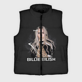 Мужской жилет утепленный 3D с принтом BILLIE EILISH в Новосибирске,  |  | ayelish | bad guy | bellyache | bilie eilish | bilie elish | billie | billie eilish | eilish | electronic | elish | music | били айлиш | билли айлиш | эйлиш | элиш