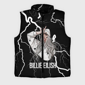 Мужской жилет утепленный 3D с принтом BILLIE EILISH в Новосибирске,  |  | ayelish | bad guy | bellyache | bilie eilish | bilie elish | billie | billie eilish | eilish | electronic | elish | music | били айлиш | билли айлиш | эйлиш | элиш