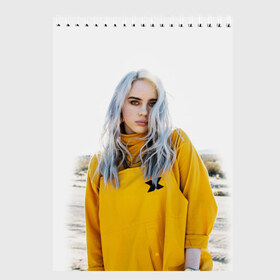 Скетчбук с принтом BILLIE EILISH в Новосибирске, 100% бумага
 | 48 листов, плотность листов — 100 г/м2, плотность картонной обложки — 250 г/м2. Листы скреплены сверху удобной пружинной спиралью | ayelish | bad guy | bellyache | bilie eilish | bilie elish | billie | billie eilish | eilish | electronic | elish | music | били айлиш | билли айлиш | эйлиш | элиш