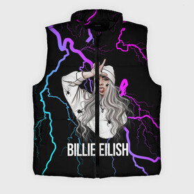 Мужской жилет утепленный 3D с принтом BILLIE EILISH в Новосибирске,  |  | ayelish | bad guy | bellyache | bilie eilish | bilie elish | billie | billie eilish | eilish | electronic | elish | music | били айлиш | билли айлиш | эйлиш | элиш