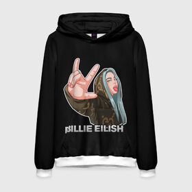 Мужская толстовка 3D с принтом BILLIE EILISH в Новосибирске, 100% полиэстер | двухслойный капюшон со шнурком для регулировки, мягкие манжеты на рукавах и по низу толстовки, спереди карман-кенгуру с мягким внутренним слоем. | Тематика изображения на принте: ayelish | bad guy | bellyache | bilie eilish | bilie elish | billie | billie eilish | eilish | electronic | elish | music | били айлиш | билли айлиш | эйлиш | элиш