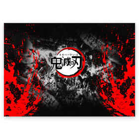 Поздравительная открытка с принтом Japanese hierogliphes Demon Slayer  в Новосибирске, 100% бумага | плотность бумаги 280 г/м2, матовая, на обратной стороне линовка и место для марки
 | demon slayer | demon slayer: kimetsu no yaiba | kimetsu | kimetsu no yaiba | nezuko | slayer | tanjiro | клинок рассекающий демонов | незуко | танджиро | шинобу кочо
