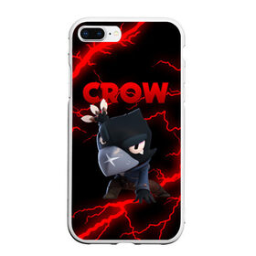 Чехол для iPhone 7Plus/8 Plus матовый с принтом BRAWL STARS CROW в Новосибирске, Силикон | Область печати: задняя сторона чехла, без боковых панелей | brawl stars | crow | leon | leon shark | sally leon | shark | stars | акула | берли | ворон | леон | леон акула | спайк | эль примо