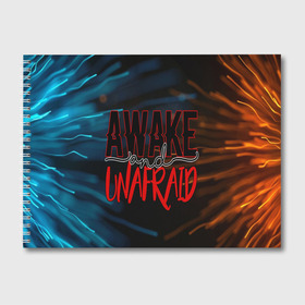 Альбом для рисования с принтом Awake unafraid в Новосибирске, 100% бумага
 | матовая бумага, плотность 200 мг. | Тематика изображения на принте: alive | awake | look | my chemical | rok | romance | sunshine | unafraid