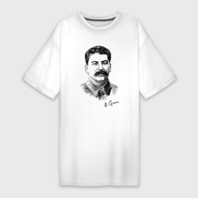 Платье-футболка хлопок с принтом Товарищ Сталин в Новосибирске,  |  | джугашвилли | иосиф виссарионович сталин | иосиф сталин | коба | сталин | товарищ сталин