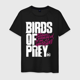 Мужская футболка хлопок с принтом Birds of Prey logo в Новосибирске, 100% хлопок | прямой крой, круглый вырез горловины, длина до линии бедер, слегка спущенное плечо. | birds of prey | harley quinn | марго робби | потрясающая история харли квин | харли квин | хищные птицы