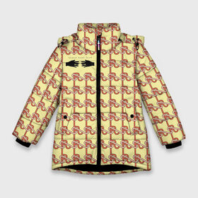Зимняя куртка для девочек 3D с принтом Black mask в Новосибирске, ткань верха — 100% полиэстер; подклад — 100% полиэстер, утеплитель — 100% полиэстер. | длина ниже бедра, удлиненная спинка, воротник стойка и отстегивающийся капюшон. Есть боковые карманы с листочкой на кнопках, утяжки по низу изделия и внутренний карман на молнии. 

Предусмотрены светоотражающий принт на спинке, радужный светоотражающий элемент на пуллере молнии и на резинке для утяжки. | Тематика изображения на принте: birds of prey | harley quinn | потрясающая история харли квин | харли квин | хищные птицы