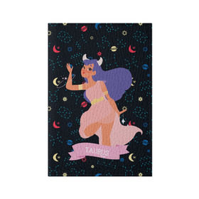 Обложка для паспорта матовая кожа с принтом Taurus в Новосибирске, натуральная матовая кожа | размер 19,3 х 13,7 см; прозрачные пластиковые крепления | astrology | constellations | for girls | girl | horns | horoscope | moon | planets | space | stars | sweetheart | taurus | zodiac sign | астрология | гороскоп | девочка | для девочек | для девушек | звезды | знак зодиака | космос | луна | милая
