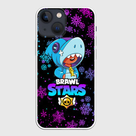 Чехол для iPhone 13 mini с принтом BRAWL STARS LEON НОВОГОДНИЙ в Новосибирске,  |  | brawl stars | brawl stars новогодний | christmas | crow | leon | leon shark | new year | shark | stars | акула | ворон | леон | леон акула | новогодний | новый год | спайк