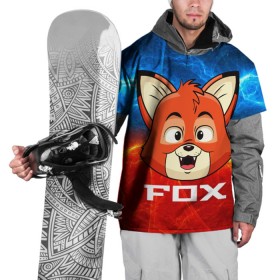 Накидка на куртку 3D с принтом Лисенок в Новосибирске, 100% полиэстер |  | Тематика изображения на принте: fox | венок | лиса | лисенок | лисичка | полевые цветы | полынь | ромашки | цветы