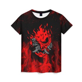 Женская футболка 3D с принтом CYBERPUNK 2077 KEANU REEVES в Новосибирске, 100% полиэфир ( синтетическое хлопкоподобное полотно) | прямой крой, круглый вырез горловины, длина до линии бедер | bright | cd project red | cyberpunk 2077 | fire | flame | heat | keanu reeves | light | samurai | wildfire | искры | киану ривз | киберпанк 2077 | огненный | огонь | пламя | пожар | самураи