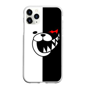 Чехол для iPhone 11 Pro матовый с принтом MONOKUMA (КАПЮШОН) в Новосибирске, Силикон |  | Тематика изображения на принте: anime | bear | black  white | danganronpa | kurokuma | monodam | monokuma | monomi | monotaro | rabbit | school | shirokuma | аниме | главарь | мoноми | монокума | черно белый | школа