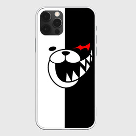 Чехол для iPhone 12 Pro с принтом MONOKUMA (КАПЮШОН) в Новосибирске, силикон | область печати: задняя сторона чехла, без боковых панелей | Тематика изображения на принте: anime | bear | black  white | danganronpa | kurokuma | monodam | monokuma | monomi | monotaro | rabbit | school | shirokuma | аниме | главарь | мoноми | монокума | черно белый | школа