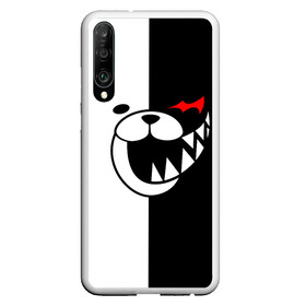 Чехол для Honor P30 с принтом MONOKUMA (КАПЮШОН) в Новосибирске, Силикон | Область печати: задняя сторона чехла, без боковых панелей | Тематика изображения на принте: anime | bear | black  white | danganronpa | kurokuma | monodam | monokuma | monomi | monotaro | rabbit | school | shirokuma | аниме | главарь | мoноми | монокума | черно белый | школа