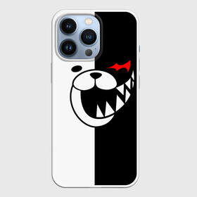 Чехол для iPhone 13 Pro с принтом MONOKUMA (КАПЮШОН) в Новосибирске,  |  | Тематика изображения на принте: anime | bear | black  white | danganronpa | kurokuma | monodam | monokuma | monomi | monotaro | rabbit | school | shirokuma | аниме | главарь | мoноми | монокума | черно белый | школа