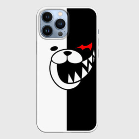 Чехол для iPhone 13 Pro Max с принтом MONOKUMA (КАПЮШОН) в Новосибирске,  |  | Тематика изображения на принте: anime | bear | black  white | danganronpa | kurokuma | monodam | monokuma | monomi | monotaro | rabbit | school | shirokuma | аниме | главарь | мoноми | монокума | черно белый | школа