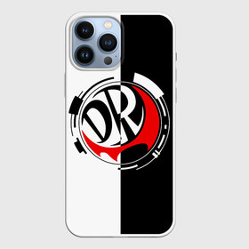 Чехол для iPhone 13 Pro Max с принтом Монокума логотип в Новосибирске,  |  | anime | bear | black  white | danganronpa | kurokuma | monodam | monokuma | monomi | monotaro | rabbit | school | shirokuma | аниме | главарь | мoноми | монокума | черно белый | школа