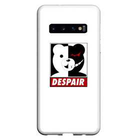 Чехол для Samsung Galaxy S10 с принтом Monokuma в Новосибирске, Силикон | Область печати: задняя сторона чехла, без боковых панелей | Тематика изображения на принте: anime | art | bear | danganronpa | japan | monokuma | аниме | арт | животное | манга | медведь | мишка | мульфильм | персонаж | плюшевый | япония