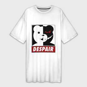 Платье-футболка 3D с принтом Monokuma despair в Новосибирске,  |  | anime | art | bear | danganronpa | japan | monokuma | аниме | арт | животное | манга | медведь | мишка | мульфильм | персонаж | плюшевый | япония