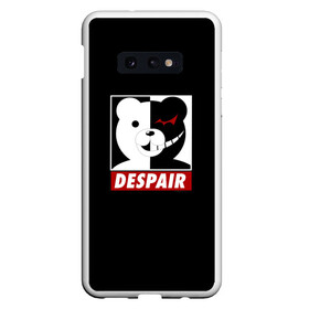 Чехол для Samsung S10E с принтом Monokuma в Новосибирске, Силикон | Область печати: задняя сторона чехла, без боковых панелей | Тематика изображения на принте: anime | art | bear | danganronpa | japan | monokuma | аниме | арт | животное | манга | медведь | мишка | мульфильм | персонаж | плюшевый | япония