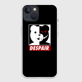 Чехол для iPhone 13 с принтом Monokuma despair на черном в Новосибирске,  |  | anime | art | bear | danganronpa | japan | monokuma | аниме | арт | животное | манга | медведь | мишка | мульфильм | персонаж | плюшевый | япония