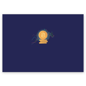 Поздравительная открытка с принтом Биткоин в Новосибирске, 100% бумага | плотность бумаги 280 г/м2, матовая, на обратной стороне линовка и место для марки
 | Тематика изображения на принте: bitcoin | coin | cryptocurrency | currency | gold | mining | money | symbol | биткоин | богатство | валюта | деньги | золото | интернет | коин | крипта | криптовалюта | майнинг | символ | трейдер