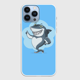 Чехол для iPhone 13 Pro Max с принтом Акула с улыбкой в Новосибирске,  |  | shark | акула | весёлый | вода | животное | зубы | милый | море | океан | опасный | палец вверх | подводный | природа | рыба | синий | смешной | улыбка | хищник | хищное