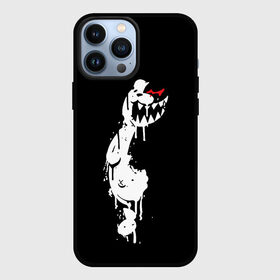 Чехол для iPhone 13 Pro Max с принтом MONOKUMA в темноте в Новосибирске,  |  | Тематика изображения на принте: anime | bear | black | danganronpa | japan | monokuma | white | аниме | белое | медведь | монокума | черное | япония