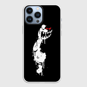 Чехол для iPhone 13 Pro Max с принтом MONOKUMA в темноте в Новосибирске,  |  | Тематика изображения на принте: anime | bear | black | danganronpa | japan | monokuma | white | аниме | белое | медведь | монокума | черное | япония