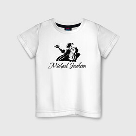 Детская футболка хлопок с принтом Танцующий в Новосибирске, 100% хлопок | круглый вырез горловины, полуприлегающий силуэт, длина до линии бедер | майкл джексон чёрно белый силуэт