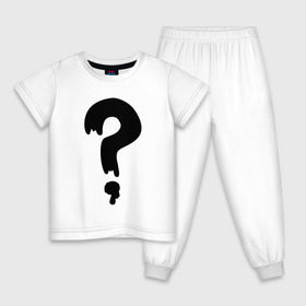 Детская пижама хлопок с принтом Знак Вопроса в Новосибирске, 100% хлопок |  брюки и футболка прямого кроя, без карманов, на брюках мягкая резинка на поясе и по низу штанин
 | футболка суса из гравити фолз