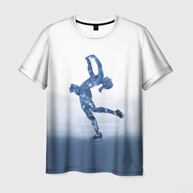Мужская футболка 3D с принтом Фигурное катание в Новосибирске, 100% полиэфир | прямой крой, круглый вырез горловины, длина до линии бедер | figure skating | коньки | конькобежный спорт | фигурное катание