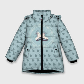 Зимняя куртка для девочек 3D с принтом Фигруное катание в Новосибирске, ткань верха — 100% полиэстер; подклад — 100% полиэстер, утеплитель — 100% полиэстер. | длина ниже бедра, удлиненная спинка, воротник стойка и отстегивающийся капюшон. Есть боковые карманы с листочкой на кнопках, утяжки по низу изделия и внутренний карман на молнии. 

Предусмотрены светоотражающий принт на спинке, радужный светоотражающий элемент на пуллере молнии и на резинке для утяжки. | figure skating | коньки | конькобежный спорт | фигурное катание