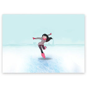 Поздравительная открытка с принтом Фигурное катание в Новосибирске, 100% бумага | плотность бумаги 280 г/м2, матовая, на обратной стороне линовка и место для марки
 | figure skating | коньки | конькобежный спорт | фигурное катание