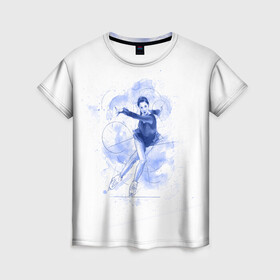 Женская футболка 3D с принтом Фигурное катание в Новосибирске, 100% полиэфир ( синтетическое хлопкоподобное полотно) | прямой крой, круглый вырез горловины, длина до линии бедер | figure skating | коньки | конькобежный спорт | фигурное катание