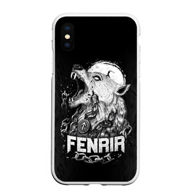 Чехол для iPhone XS Max матовый с принтом Fenrir в Новосибирске, Силикон | Область печати: задняя сторона чехла, без боковых панелей | Тематика изображения на принте: fenrir | viking | vikings | викинг | викинги | волк | мех | мифология. русь | оскал | скандинавы | славяне | собака | фенрир | шерсть | язычник