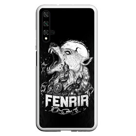 Чехол для Honor 20 с принтом Fenrir в Новосибирске, Силикон | Область печати: задняя сторона чехла, без боковых панелей | Тематика изображения на принте: fenrir | viking | vikings | викинг | викинги | волк | мех | мифология. русь | оскал | скандинавы | славяне | собака | фенрир | шерсть | язычник