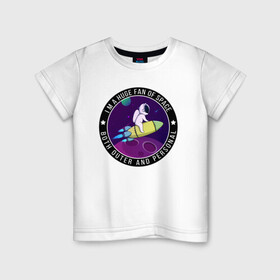 Детская футболка хлопок с принтом Space в Новосибирске, 100% хлопок | круглый вырез горловины, полуприлегающий силуэт, длина до линии бедер | Тематика изображения на принте: nasa | science | астронавт | астрономия | венера | земля | космонавт | космос | наука | научный | планеты | юпитер