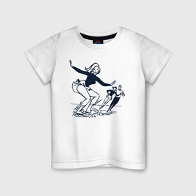 Детская футболка хлопок с принтом катание на льду в Новосибирске, 100% хлопок | круглый вырез горловины, полуприлегающий силуэт, длина до линии бедер | Тематика изображения на принте: зимний спорт | катание на льду | коньки | конькобежный спорт | фигурное катание