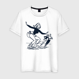 Мужская футболка хлопок с принтом катание на льду в Новосибирске, 100% хлопок | прямой крой, круглый вырез горловины, длина до линии бедер, слегка спущенное плечо. | зимний спорт | катание на льду | коньки | конькобежный спорт | фигурное катание
