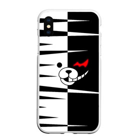 Чехол для iPhone XS Max матовый с принтом monokuma в Новосибирске, Силикон | Область печати: задняя сторона чехла, без боковых панелей | danganronpa | monokuma | trigger happy havoc | аниме | игрушка | манга | медведь | монокума | монохром | мягкая игрушка робот | робот