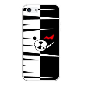 Чехол для iPhone 5/5S матовый с принтом monokuma в Новосибирске, Силикон | Область печати: задняя сторона чехла, без боковых панелей | danganronpa | monokuma | trigger happy havoc | аниме | игрушка | манга | медведь | монокума | монохром | мягкая игрушка робот | робот