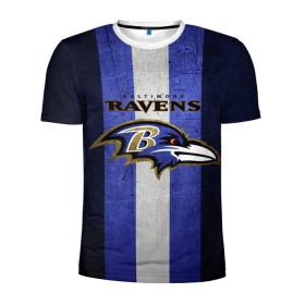 Мужская футболка 3D спортивная с принтом Baltimore Ravens в Новосибирске, 100% полиэстер с улучшенными характеристиками | приталенный силуэт, круглая горловина, широкие плечи, сужается к линии бедра | Тематика изображения на принте: 